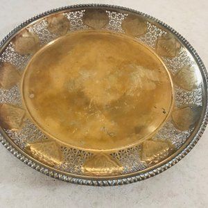Vintage Brass Footed Tray Chinese Zodiac 16 inch